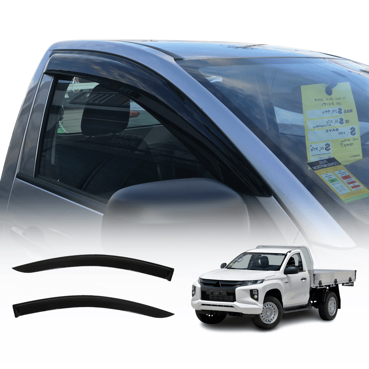 Injection Weather Shields for Mitsubishi Triton MQ MR Single Cab 2015-2024 2PCS