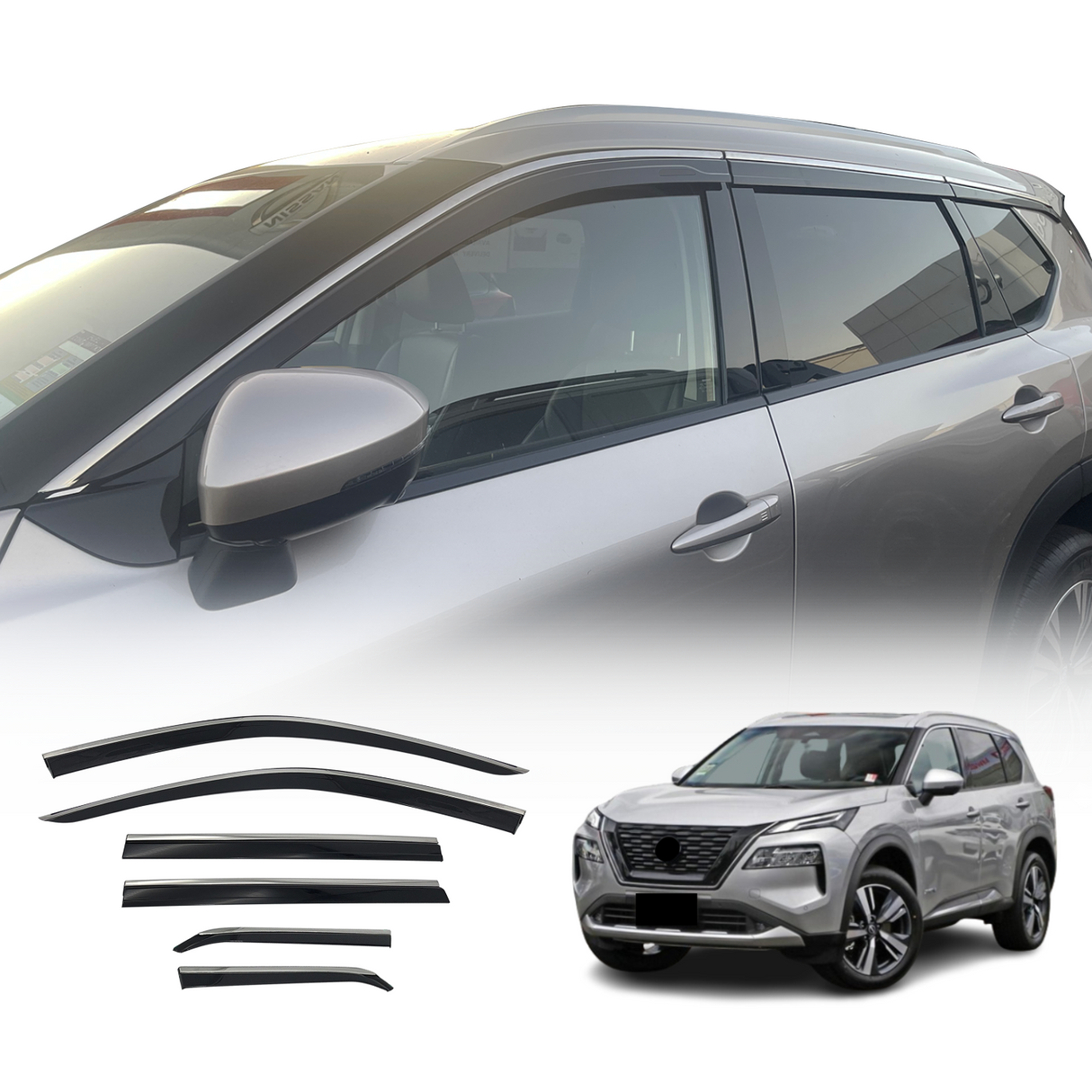 Stainless Edge Weather Shields for Nissan X-Trail T33 2022-Onwards 6PCS