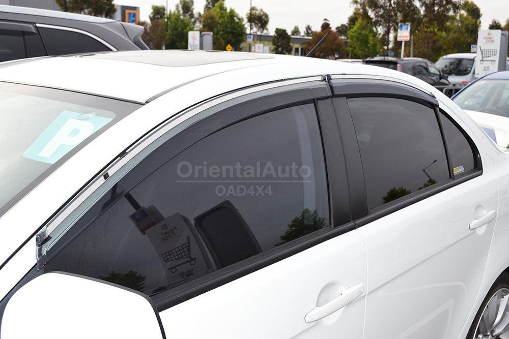 Stainless Edge Weather Shields for Mitsubishi Lancer CJ CF 2007-2017