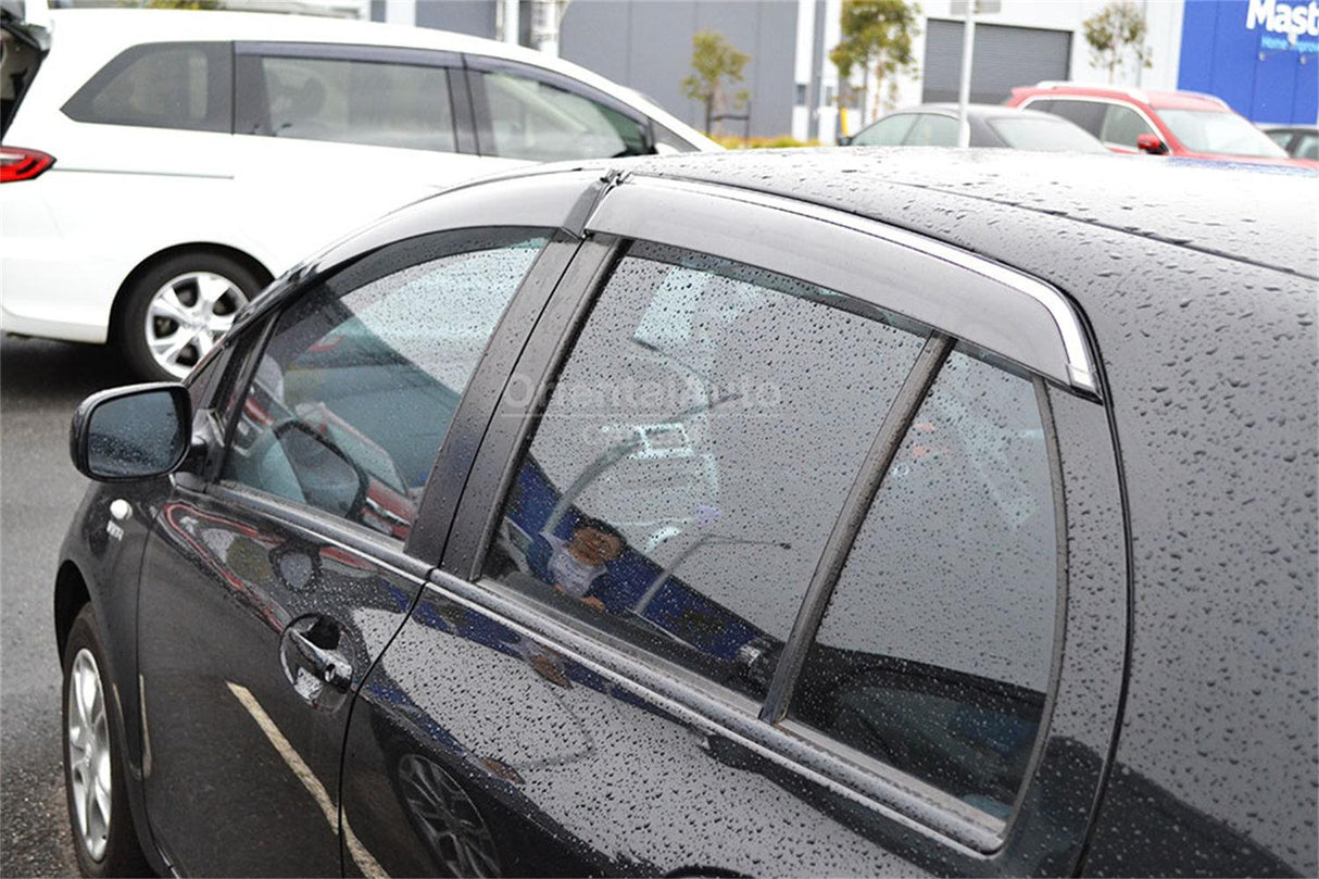 Stainless Edge Weather Shields for Toyota Yaris Hatch 2005-2011