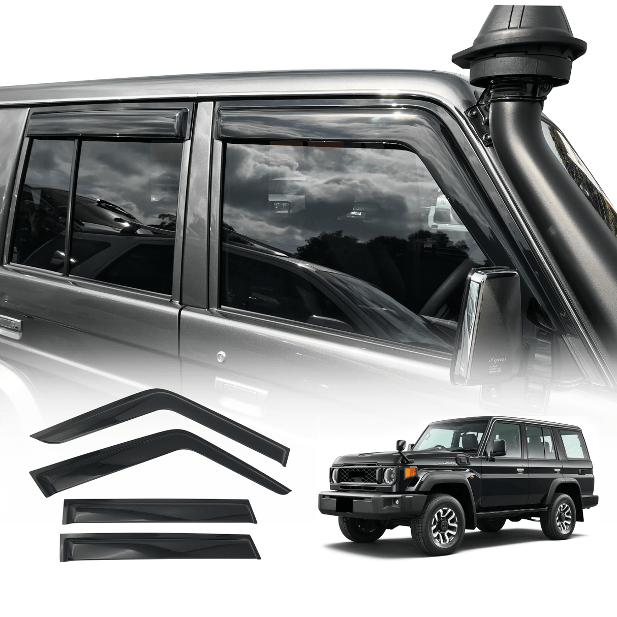Luxury Weather Shields for Toyota Land Cruiser 70 76 79 Series 2007-Onwards