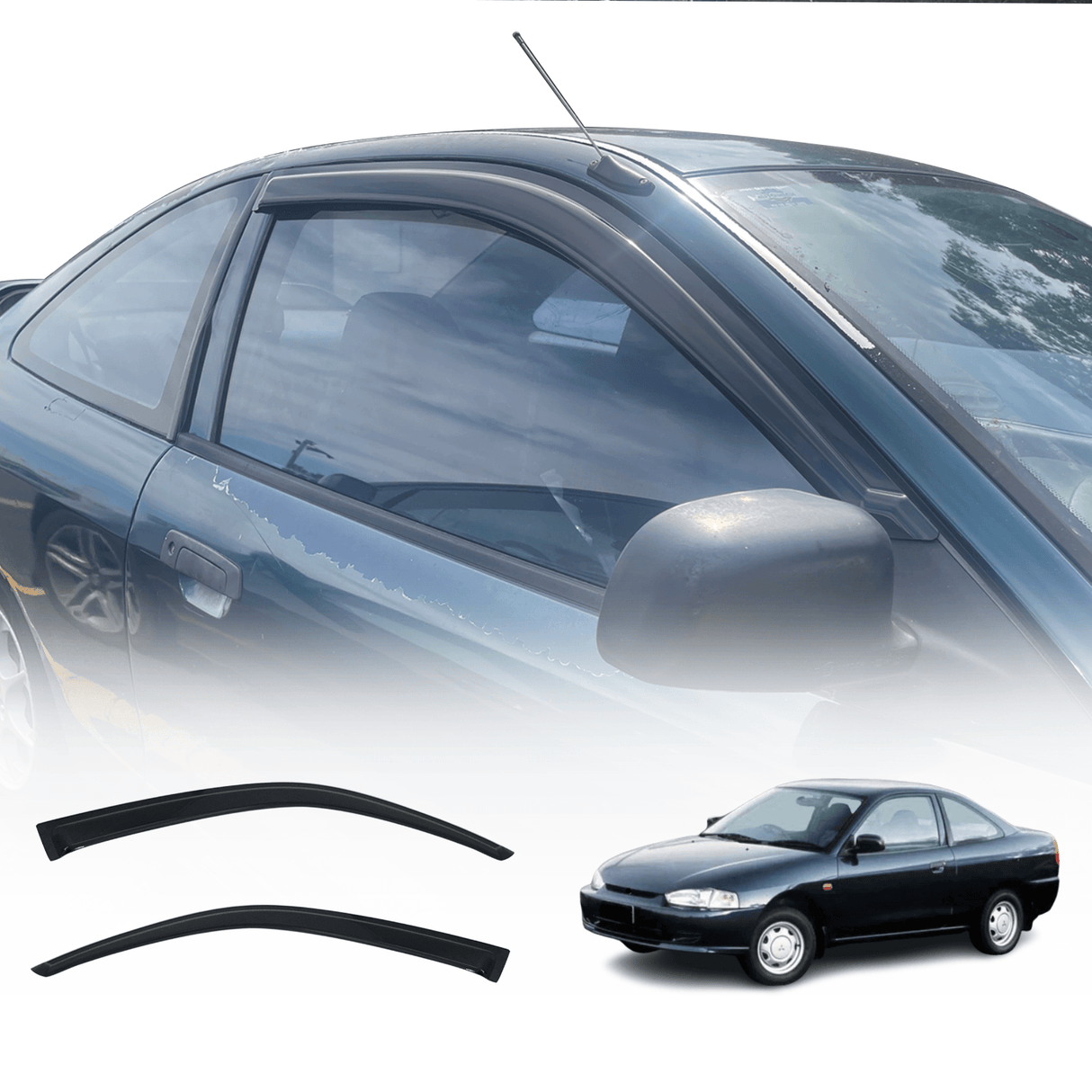 Luxury Weather Shields for Mitsubishi Lancer CE 2 Doors 1996-2003 Coupe 2PCS