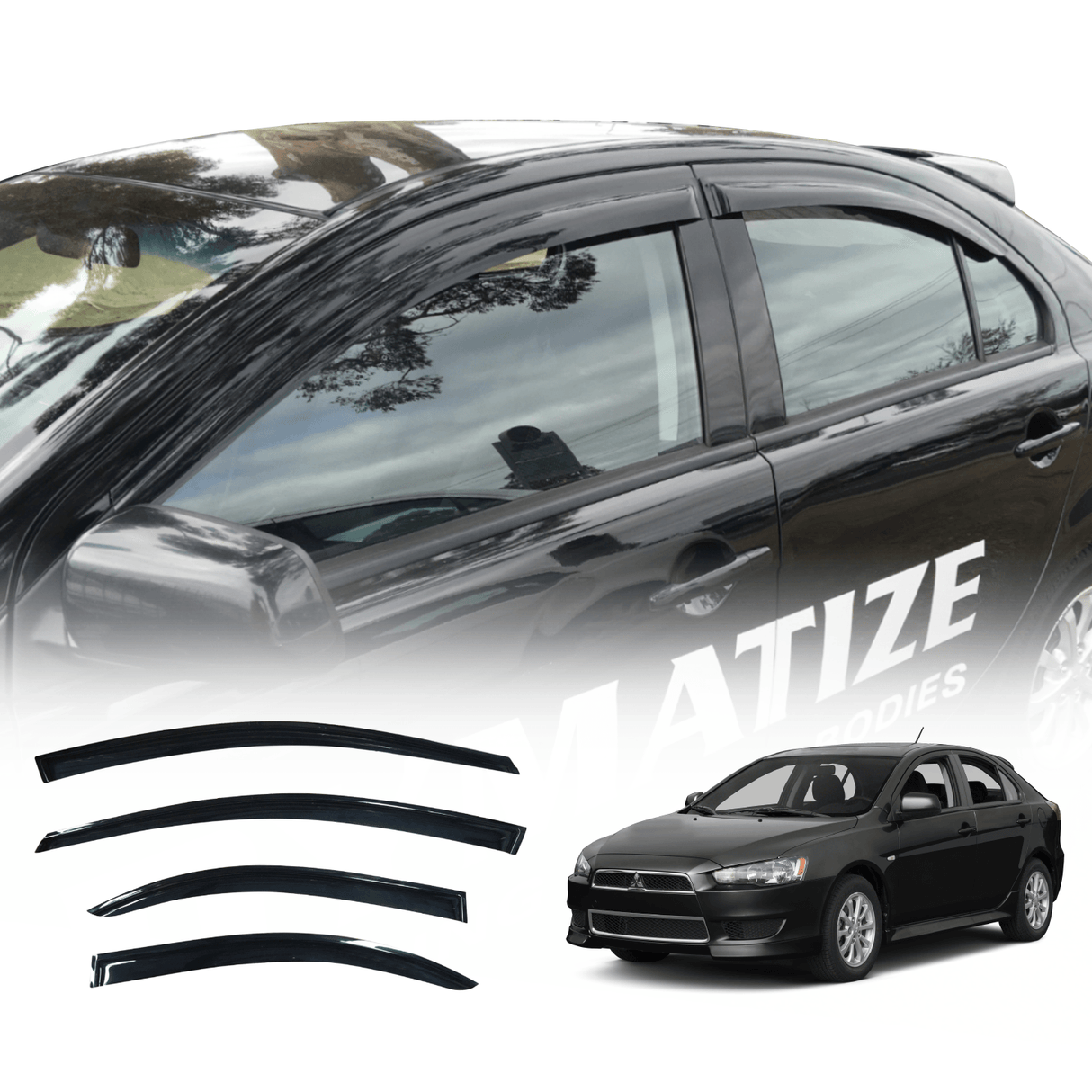 Weather Shields for Mitsubishi Lancer CJ CF Hatch 2007-2017