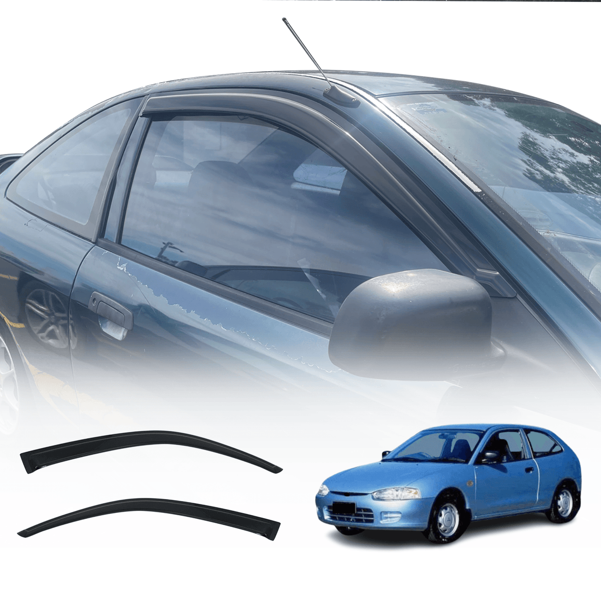 Weather Shields for Mitsubishi Mirage CE 2 Door 1996-2003 2PCS