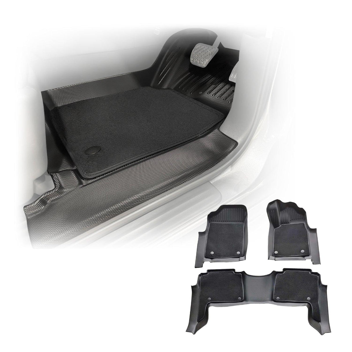 5D Double-Layer Car Floor Mats for Nissan Patrol Y62 2012-Onwards