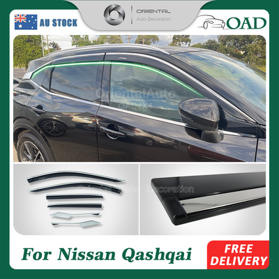 Injection 6pcs Stainless Weathershields for Nissan Qashqai J12 Series 2022-Onwards Weather Shields Window Visors