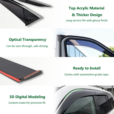 Injection Stainless Weather Shields & 3D TPE Cargo Mat For Toyota Camry 2017-Onwards Weathershields Window Visor Boot Mat
