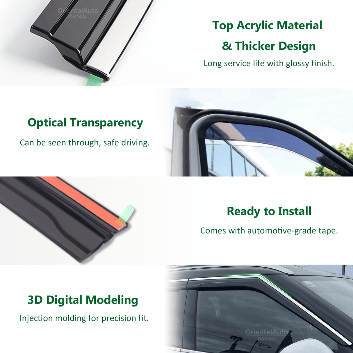 Stainless Edge Weather Shields for Chery Tiggo 7 2025-Onwards 6PCS