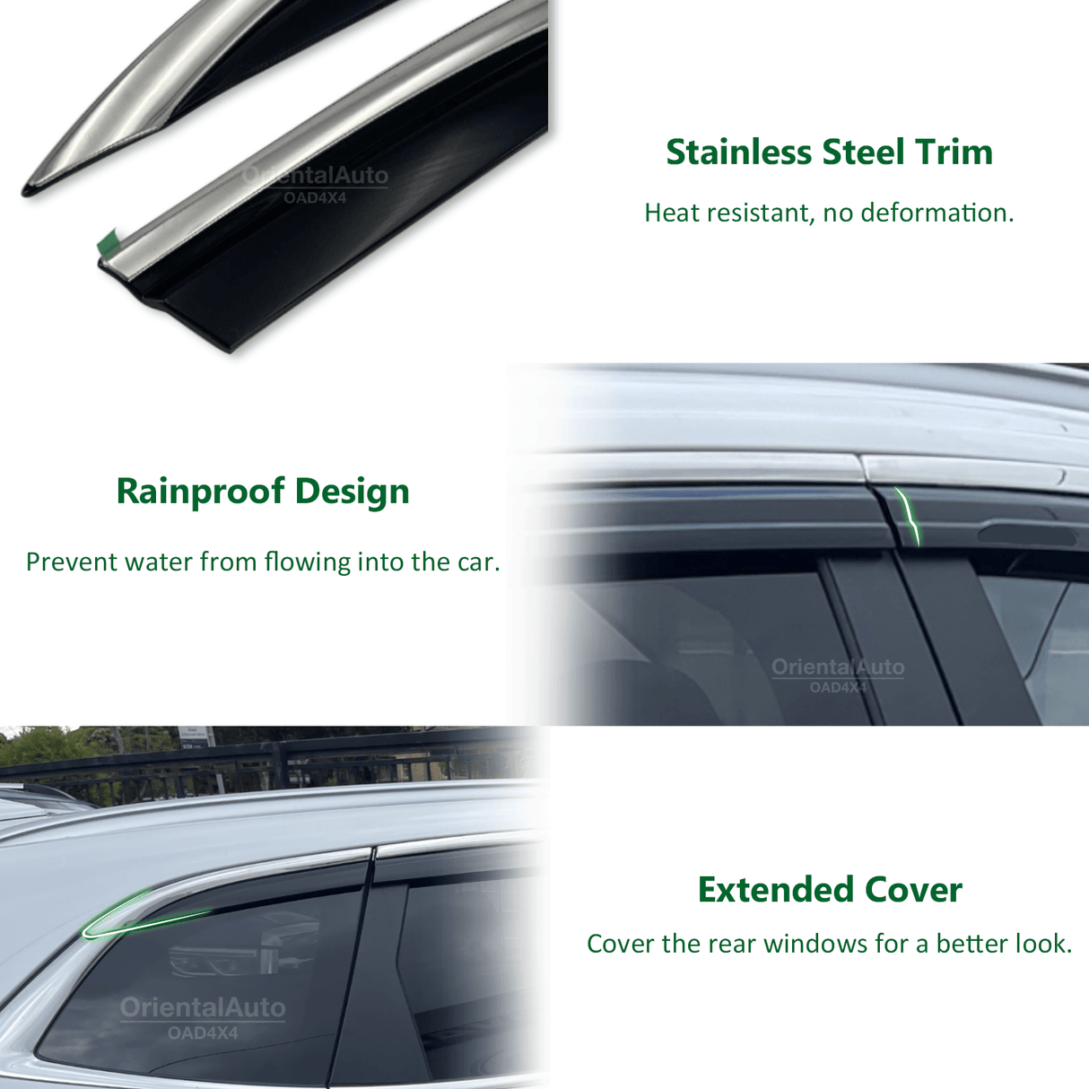 Stainless Edge Weather Shields for Chery Tiggo 7 2025-Onwards 6PCS