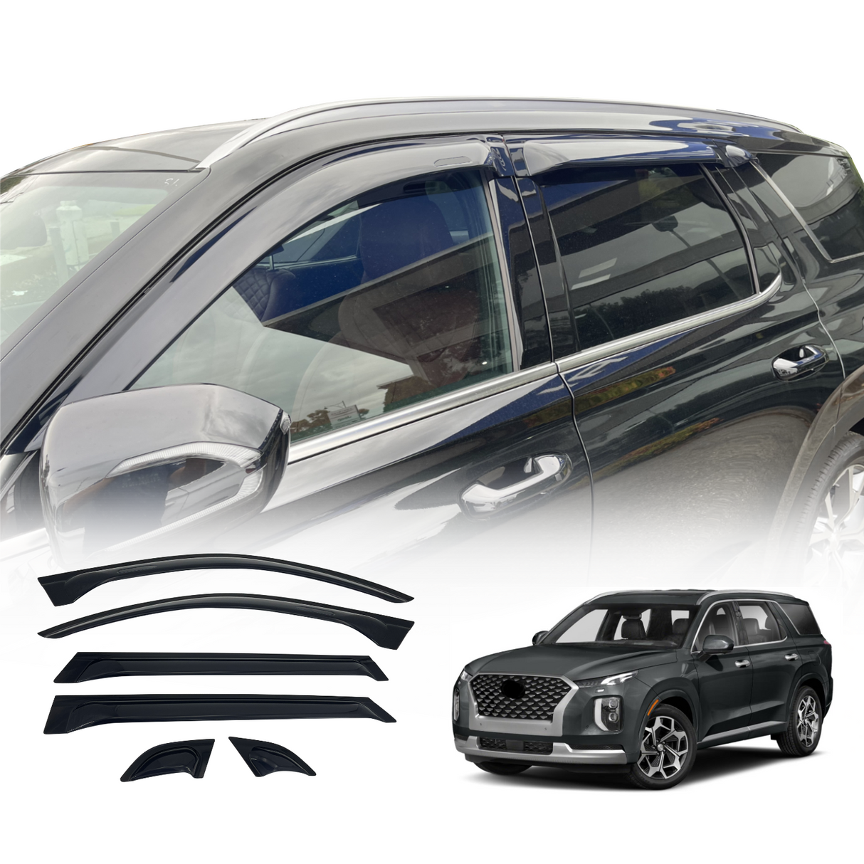 Luxury Weather Shields for Hyundai Palisade 2019-2025 6PCS