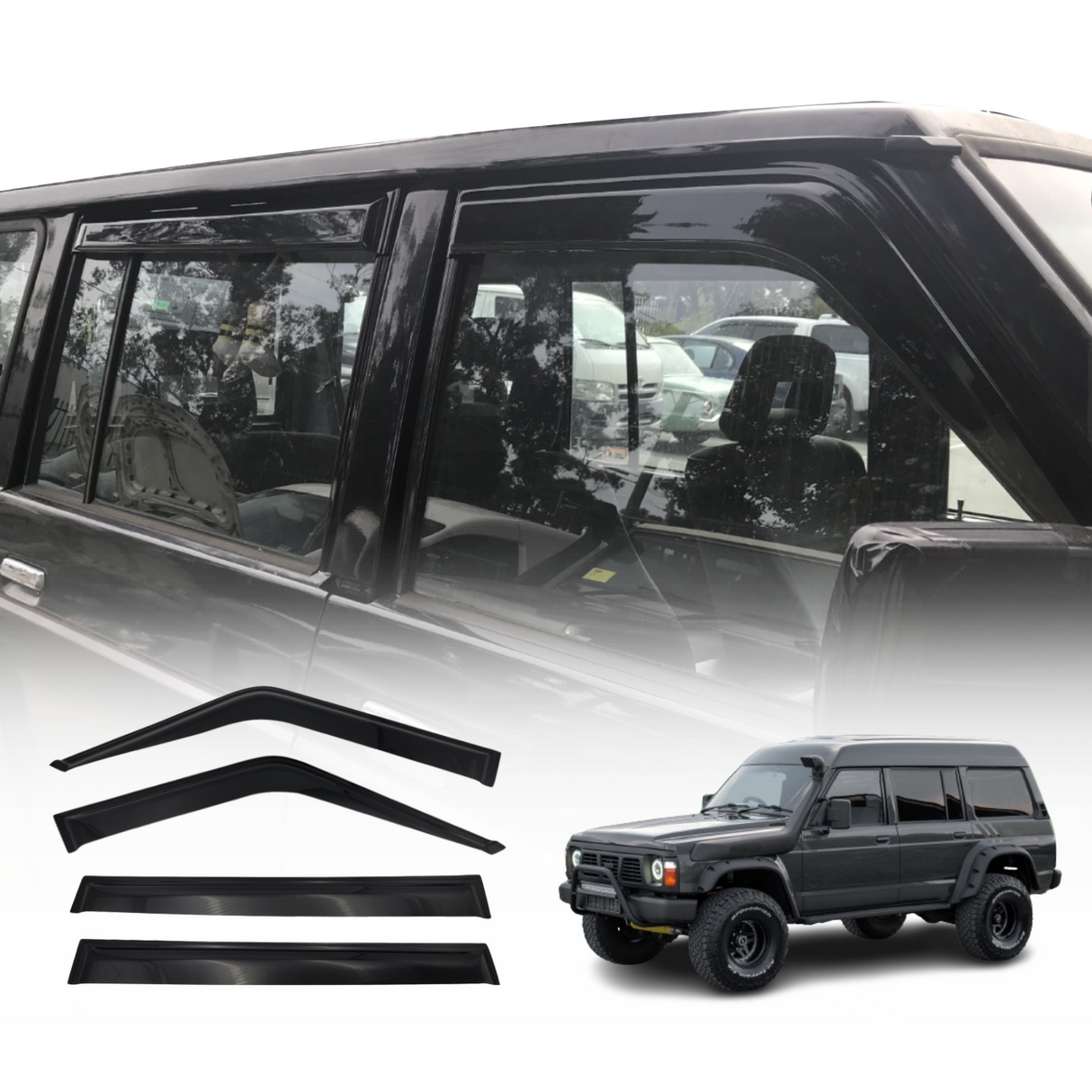 Luxury Weather Shields for Nissan Patrol Y60 GQ 1988-1997 Auto Miror