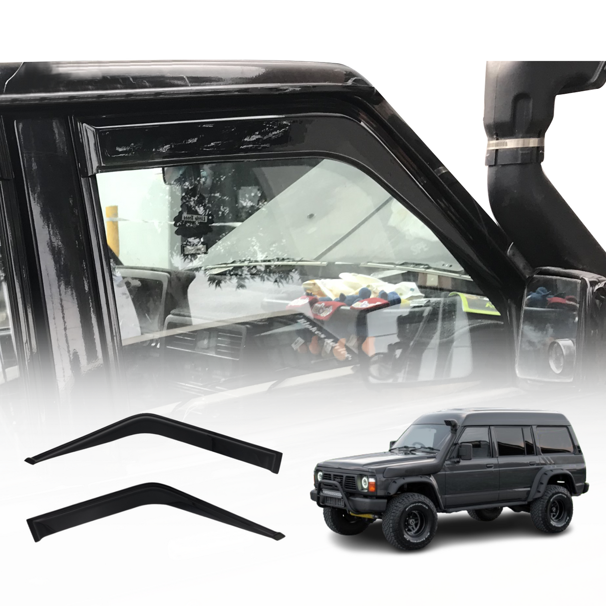 Luxury Weather Shields for Nissan Patrol Y60 1988-1997 Auto Mirror 2PCS