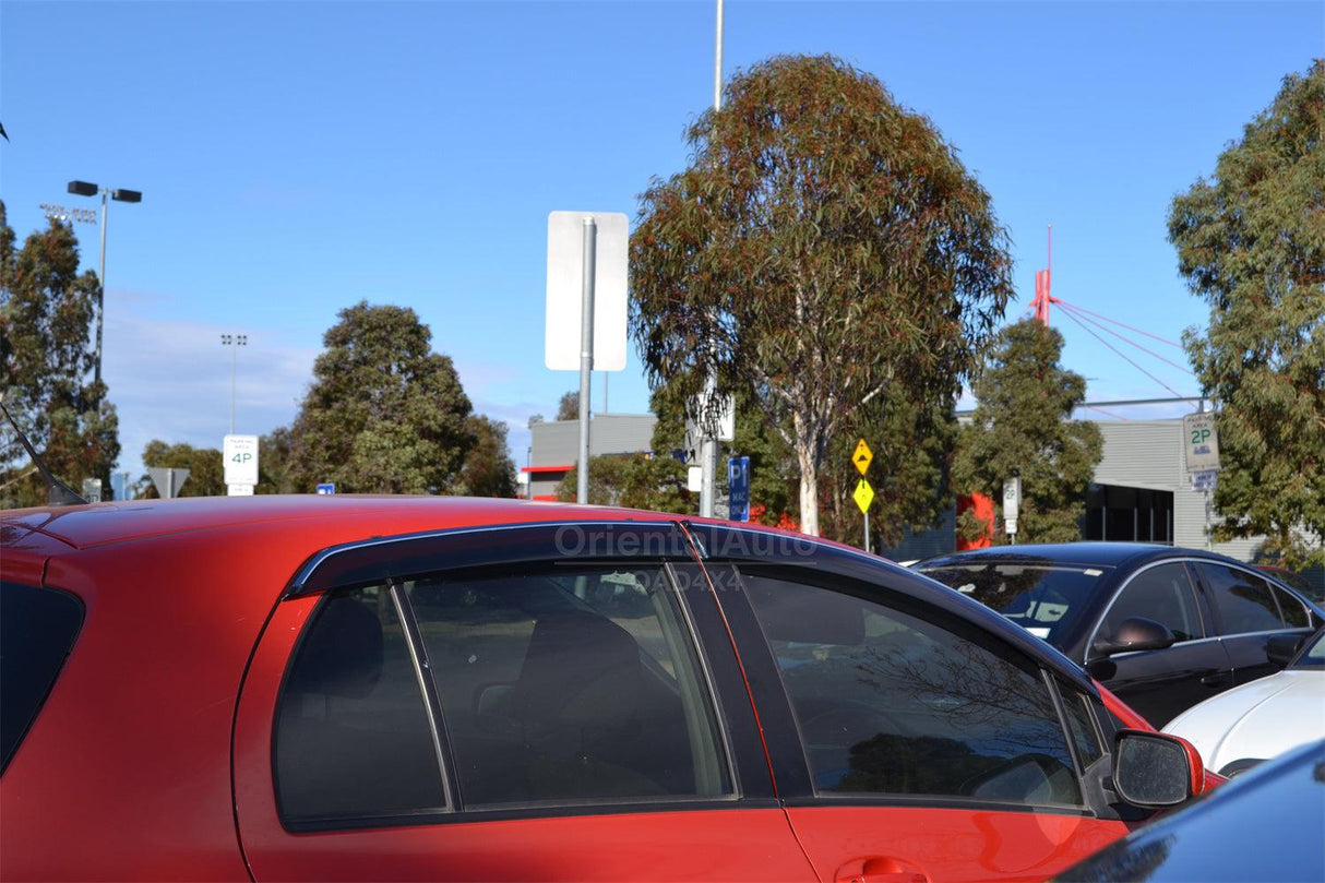 Stainless Edge Weather Shields for Toyota Yaris Hatch 2005-2011