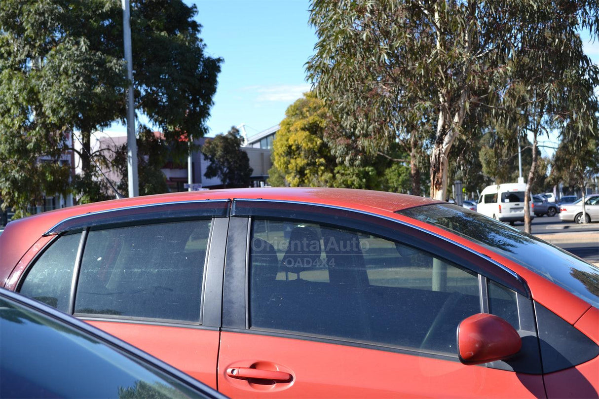 Stainless Edge Weather Shields for Toyota Yaris Hatch 2005-2011