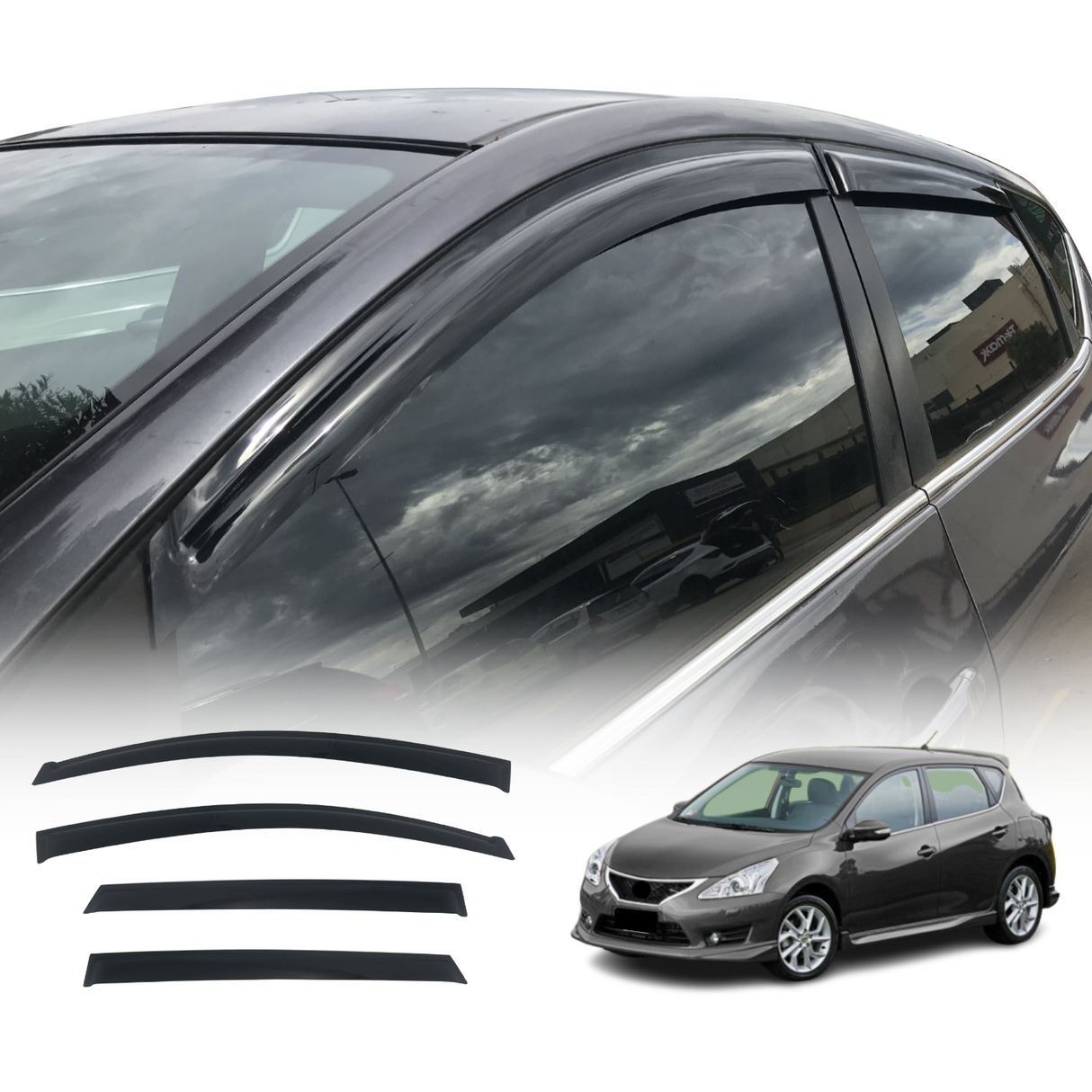 Weather Shields for Nissan Pulsar Hatch C12 2013-2016