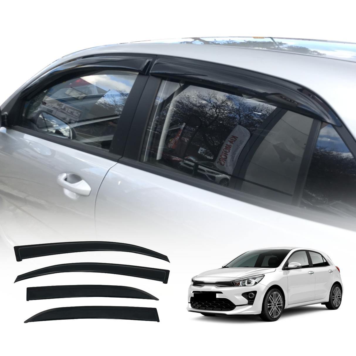 Weather Shields for KIA Rio YB Series Hatch 2017-Onwards
