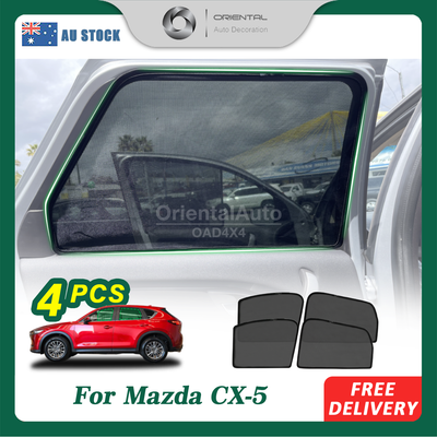 4PCS Magnetic Sun Shade for Mazda KF Series CX5 CX-5 2017-Onwards Window Sun Shades UV Protection Mesh Cover