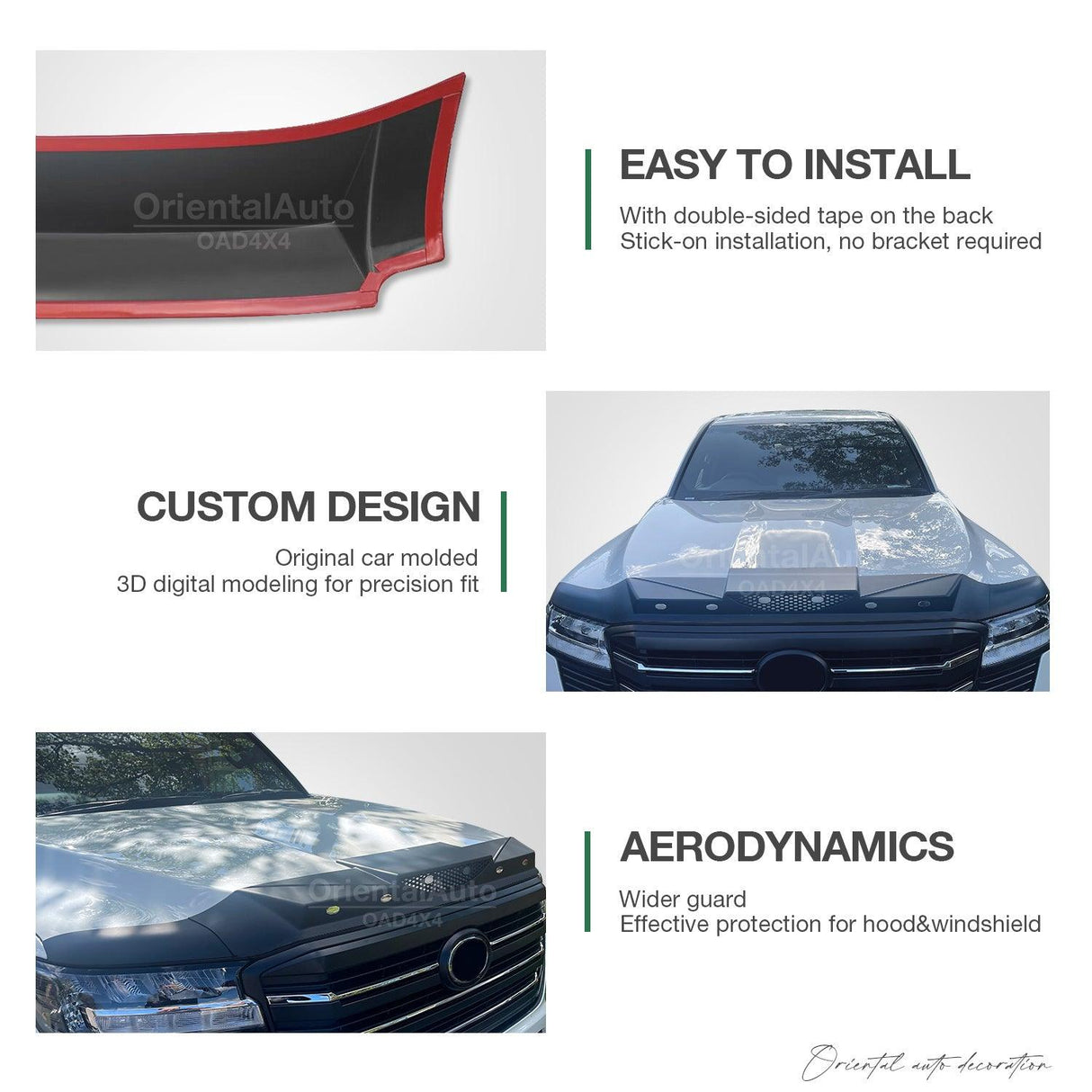 Bonnet Protector & Luxury Weathershields for Toyota Land Cruiser 300 2021-Onwards