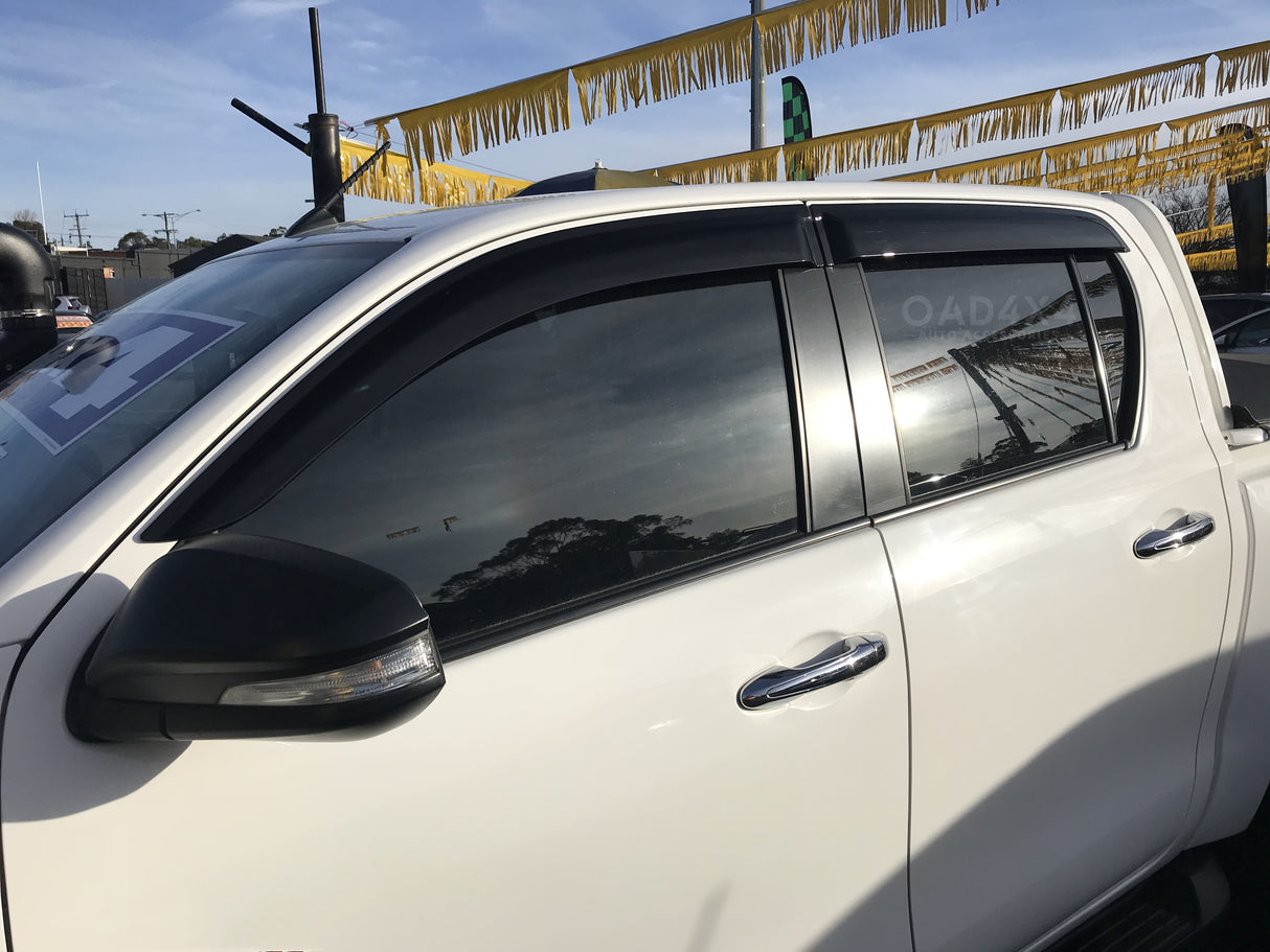 Bonnet Protector & Injection Weathershields for Toyota Hilux Dual Cab 2015-2020