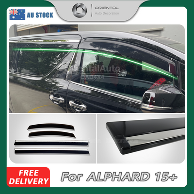 Pre-order Injection Stainless Weathershields for Toyota Alphard 2015-2024 Weather Shields Window Visor