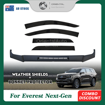Injection Bonnet Protector & Injection Weathershields Weather Shields Window Visor For Ford Everest Next-Gen 2022-Onwards Hood Protector Guard