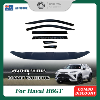 Luxury Bonnet Protector & Injection 6pcs Weathershield For Haval H6GT H6 GT B03 Series 2022-Onwards Weather Shields Window Visor Hood Protector Bonnet Guard