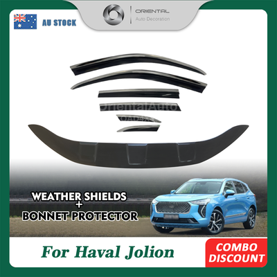 Luxury Bonnet Protector & Injection 6pcs Stainless Weathershield For Haval Jolion 2021-Onwards Weather Shields Window Visor Hood Protector Bonnet Guard