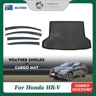 Pre-order Luxury Weathershields & 3D TPE Cargo Mat for Honda HRV HR-V 2015-2022 Weather Shields Window Visor Boot Mat Liner