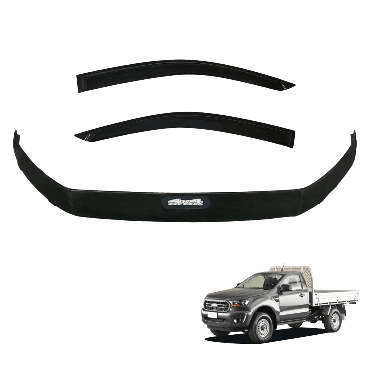 Bonnet Protector & Weathershields for Ford Ranger Single / Extra Cab 2016-2022 2PCS