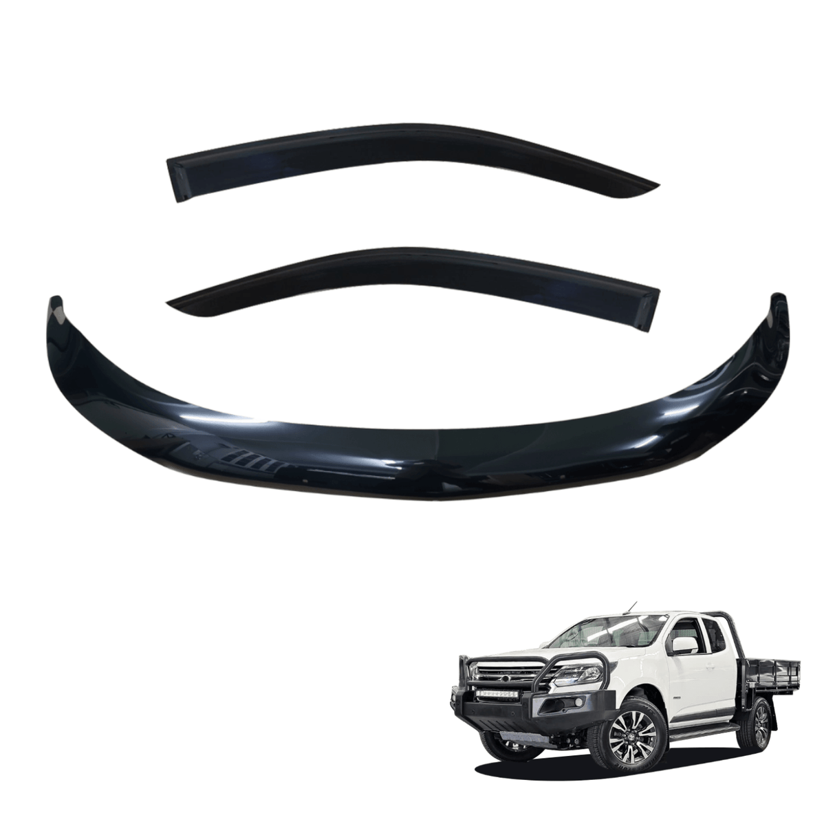 Bonnet Protector & Injection Weathershields for Holden Colorado RG Series Single / Extra Cab 2016-2020 #Pickup ONLY 2PCS