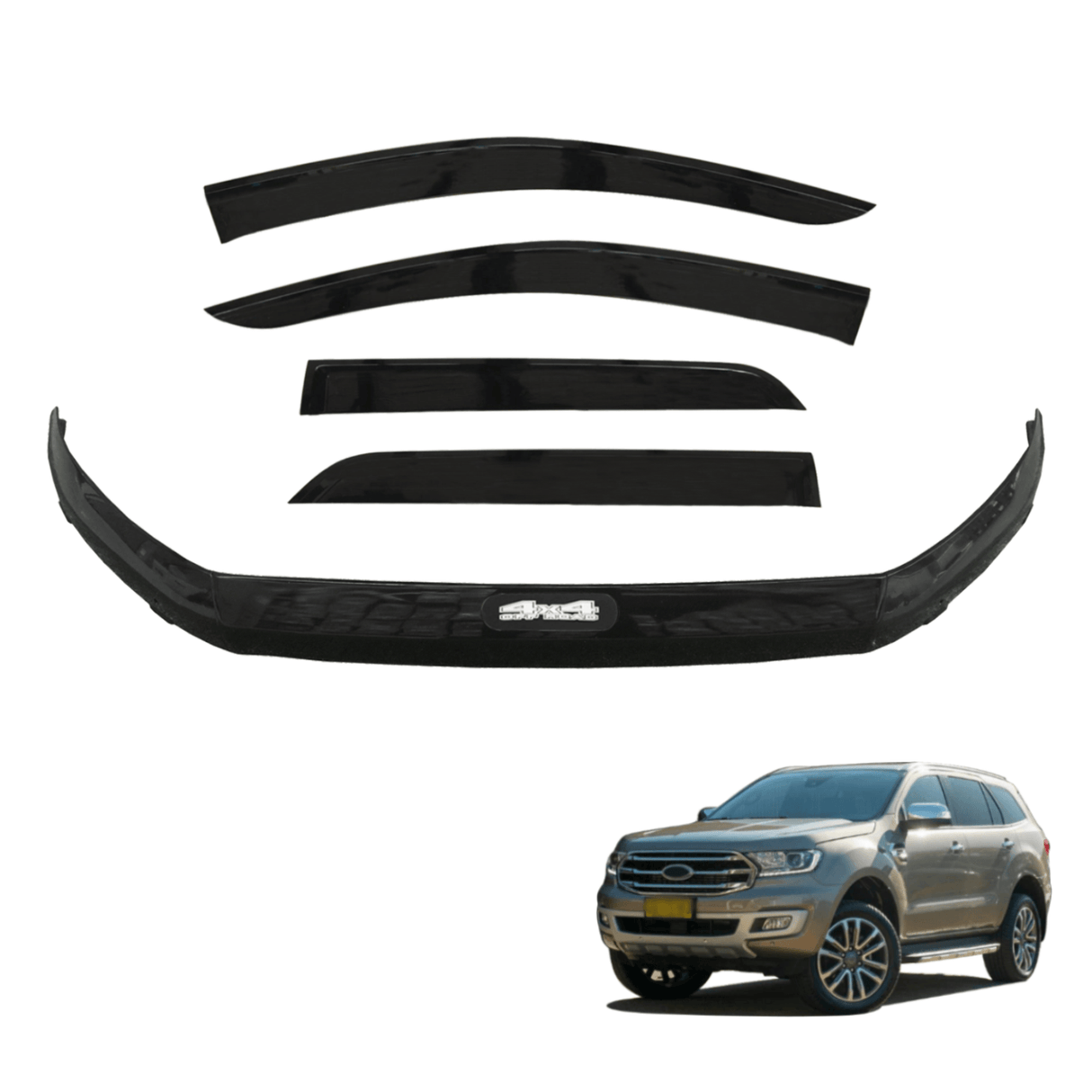Bonnet Protector & Injection Weathershields for Ford Everest UA / UA II Series 2015-2022