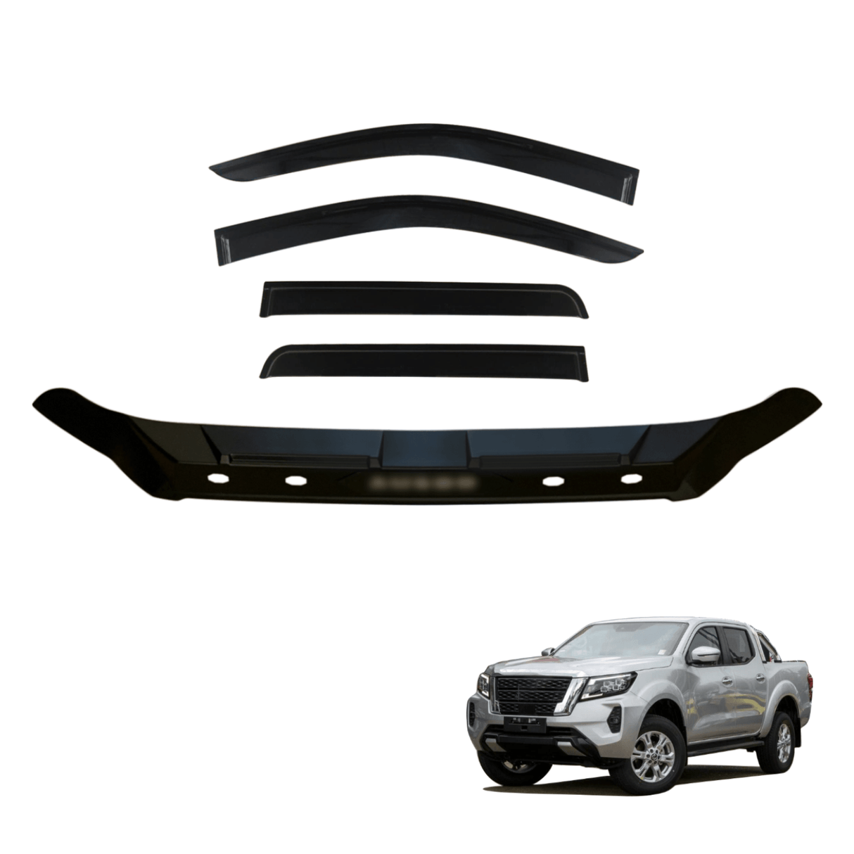 Bonnet Protector & Injection Weathershields for Nissan Navara NP300 D23 Dual Cab 2020-Onwards