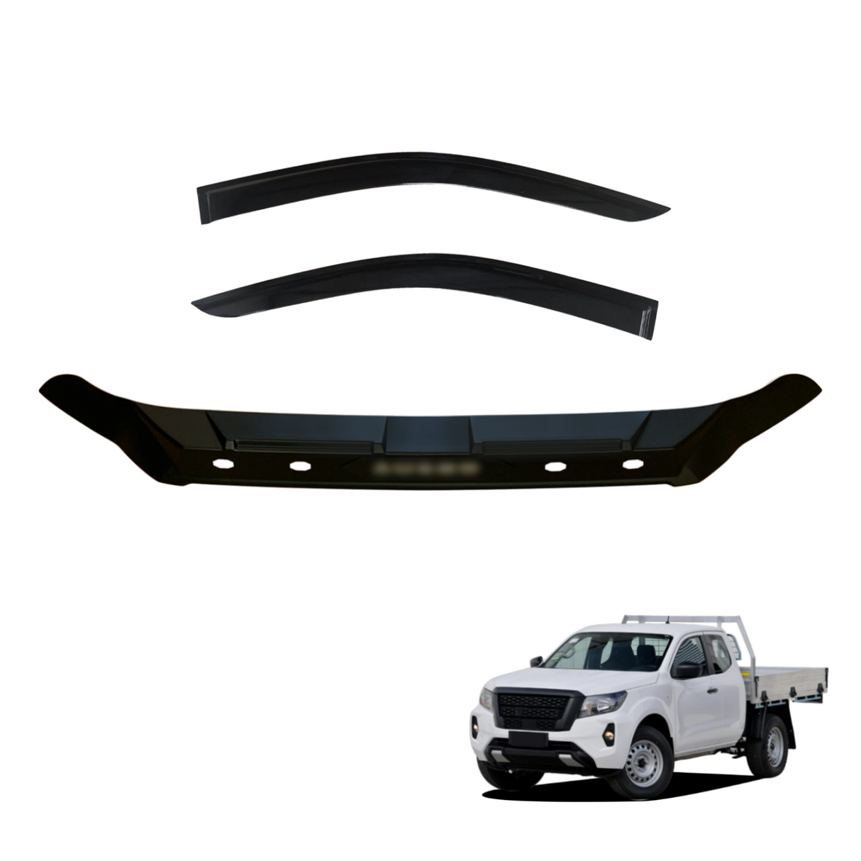 Bonnet Protector & Injection Weathershields for Nissan Navara NP300 D23 Single/Extra Cab Dec/2020-Onwards MY21+ 2PCS