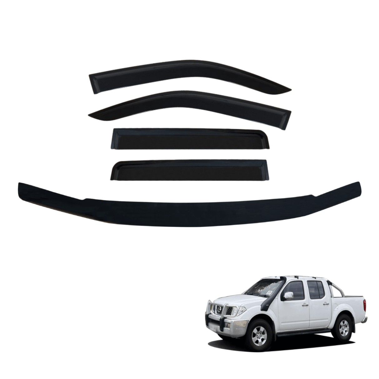 Bonnet Protector & Weathershields for Nissan Navara D40 Dual Cab 2005-2010 Spanish Model