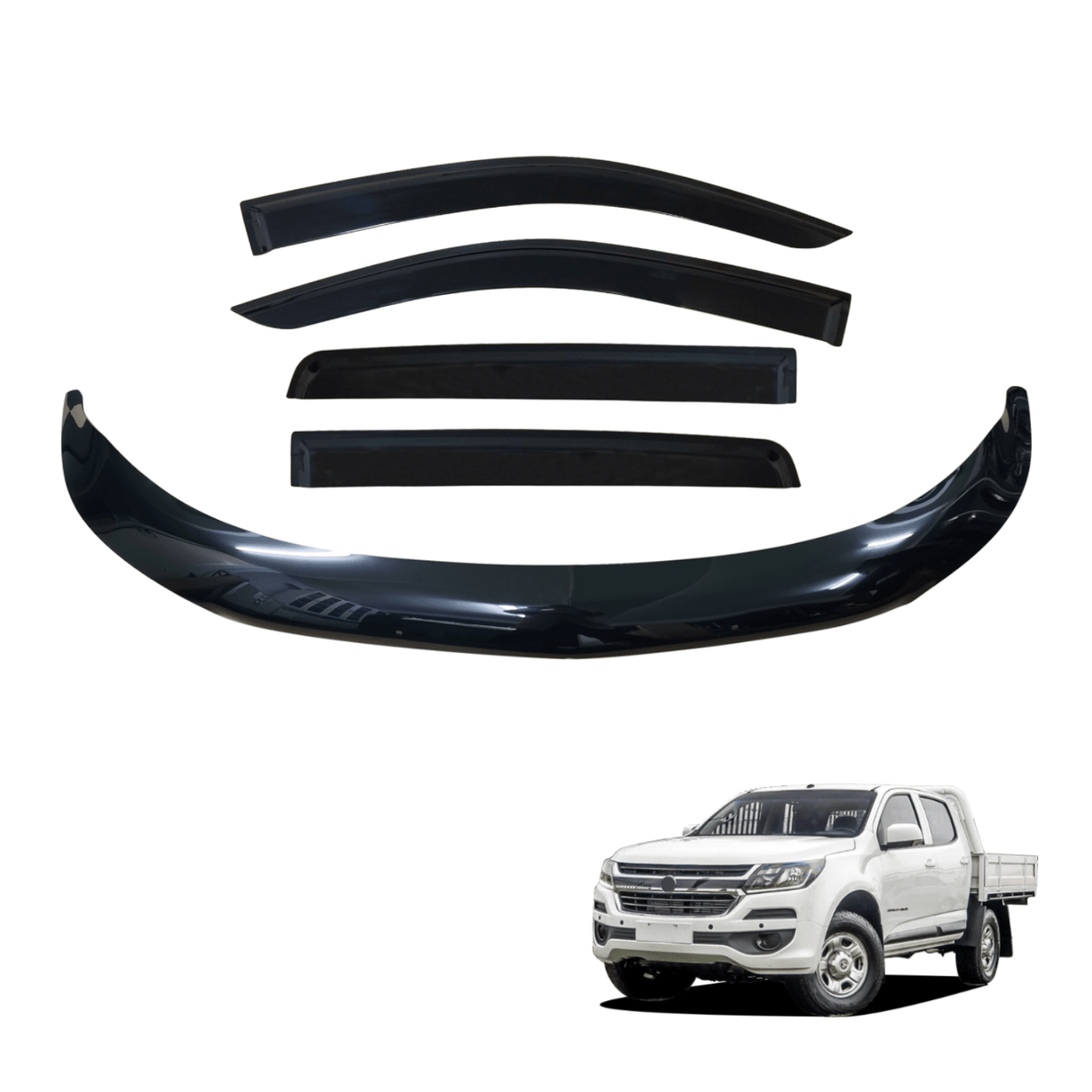Bonnet Protector & Injection Weathershields for Holden Colorado RG Series Dual Cab 2016-2020 #Pickup ONLY