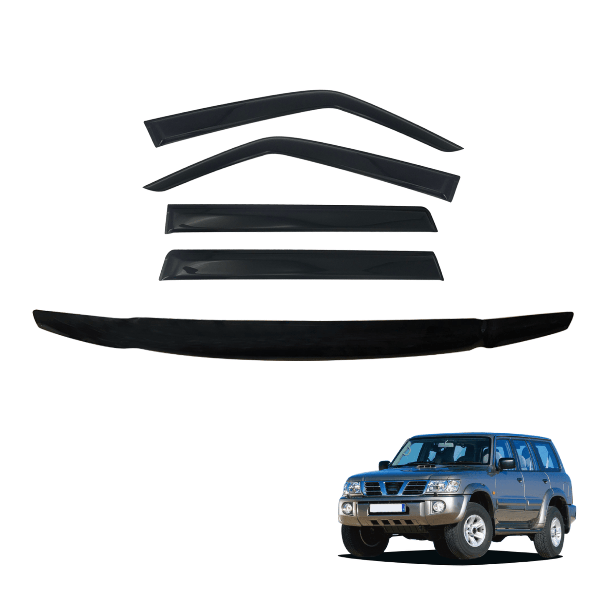 Pre-order Bonnet Protector & Luxury Weathershields for Nissan Patrol Y61 2004-2015