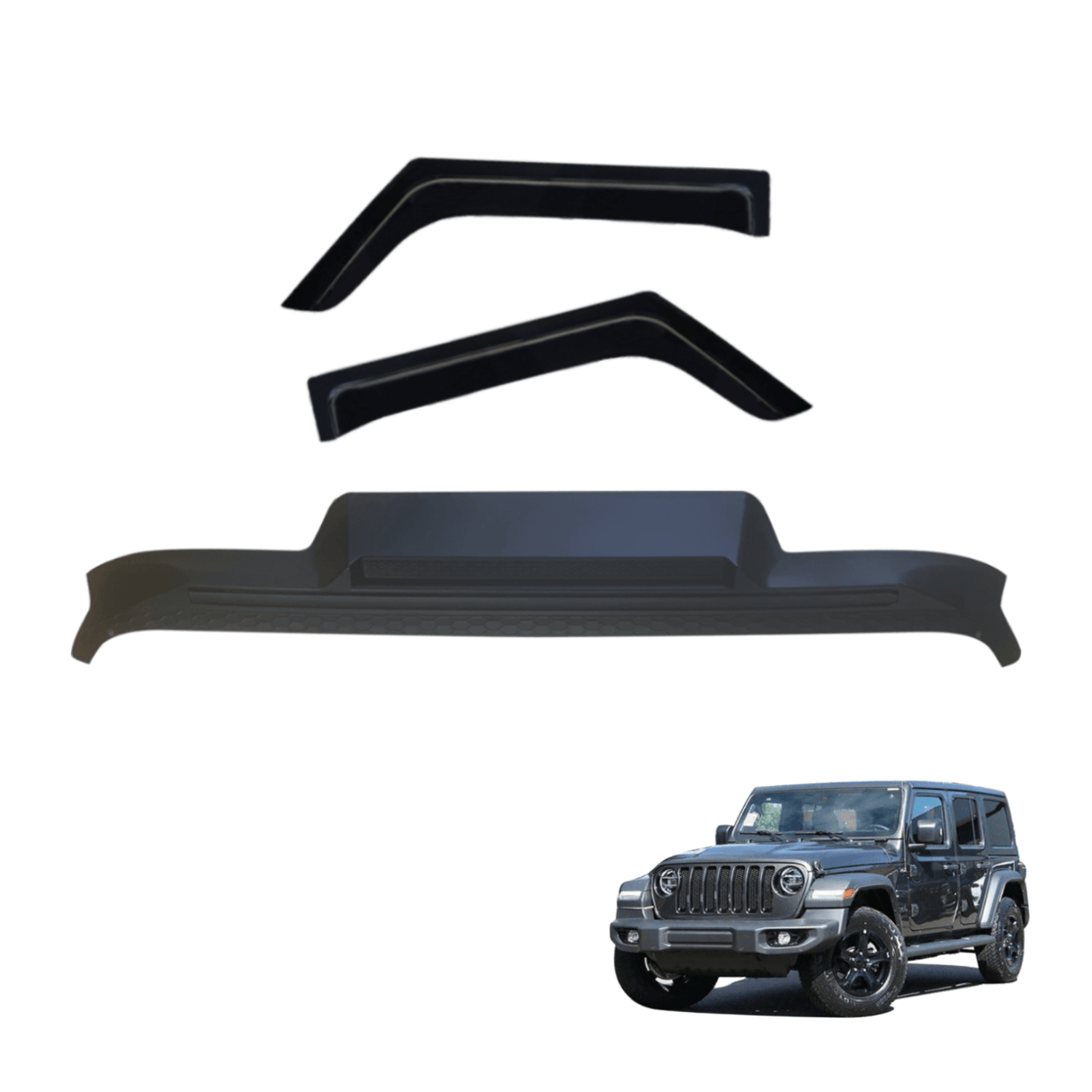 Bonnet Protector & Widened Weathershields for Jeep Wrangler JL Series 2 Doors 2018-Onwards 2PCS