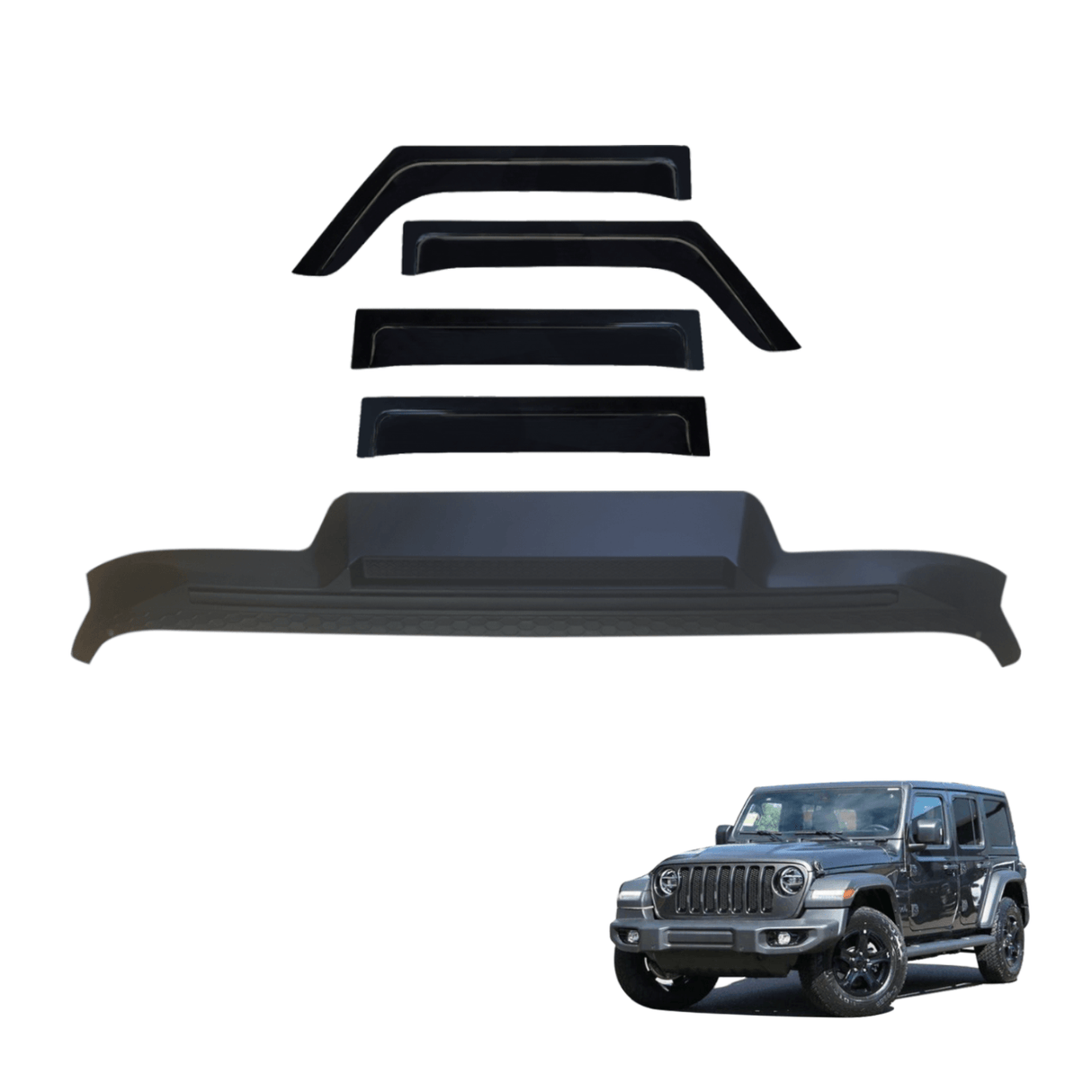 Bonnet Protector & Widened Weathershields for Jeep Wrangler JL Series 2018-Onwards