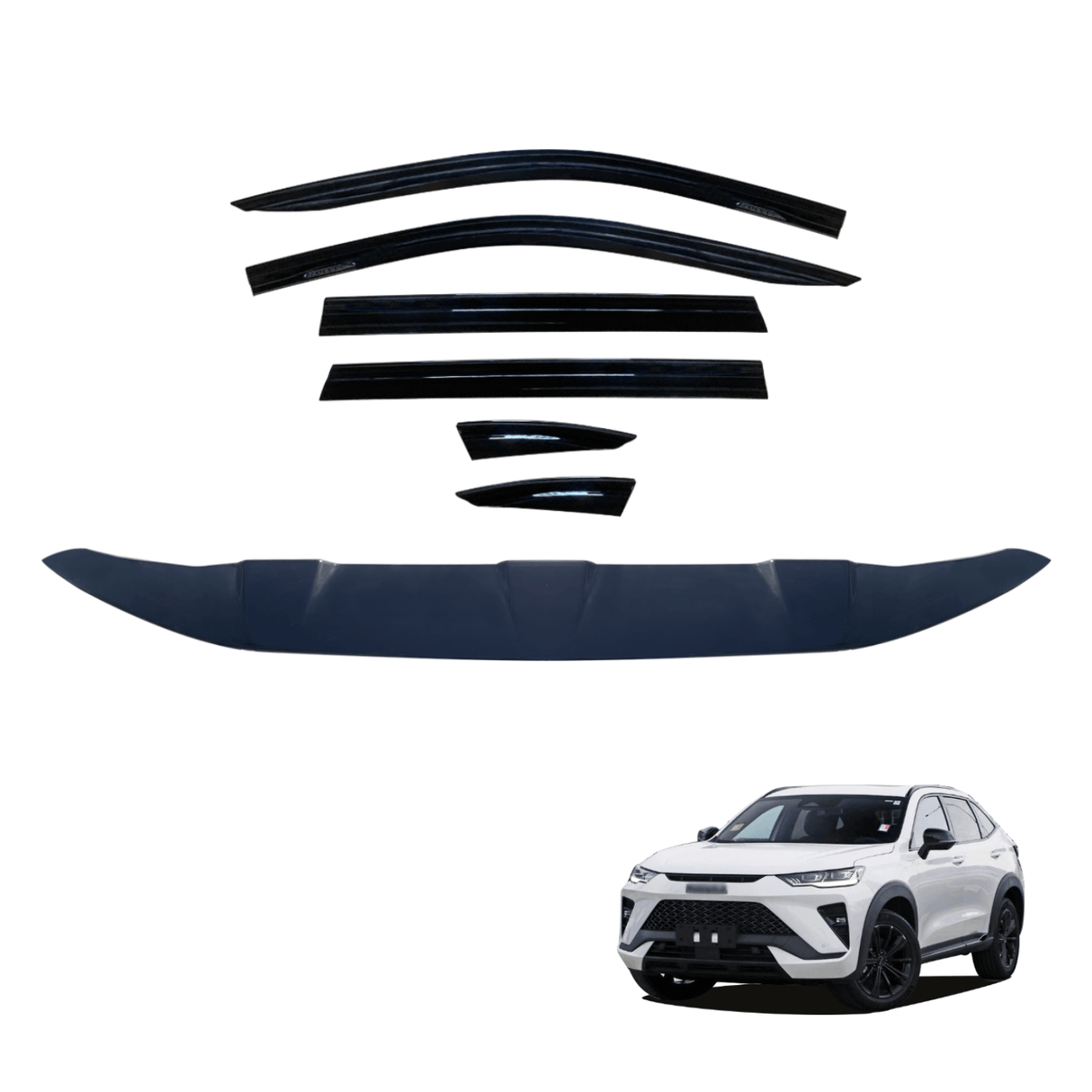 Bonnet Protector & Injection Weathershields for Haval H6GT B03 Series 2022-Onwards 6PCS