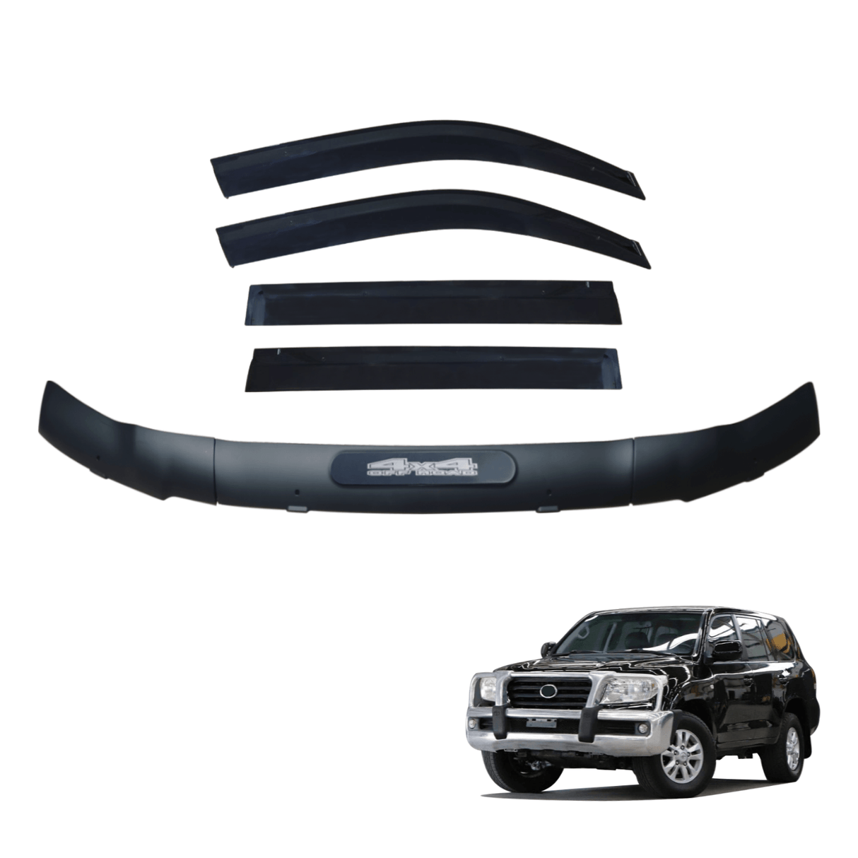 Bonnet Protector & Injection Weathershields for Toyota Land Cruiser 200 Series 2007-2015