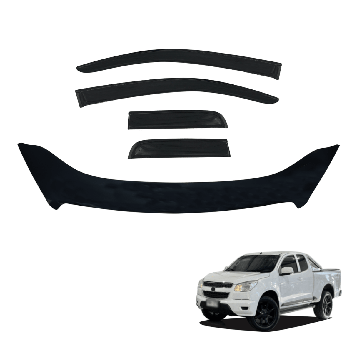 Bonnet Protector & Luxury Weathershields for Holden Colorado RG Series Extra Cab 2012-2016 #Pickup ONLY