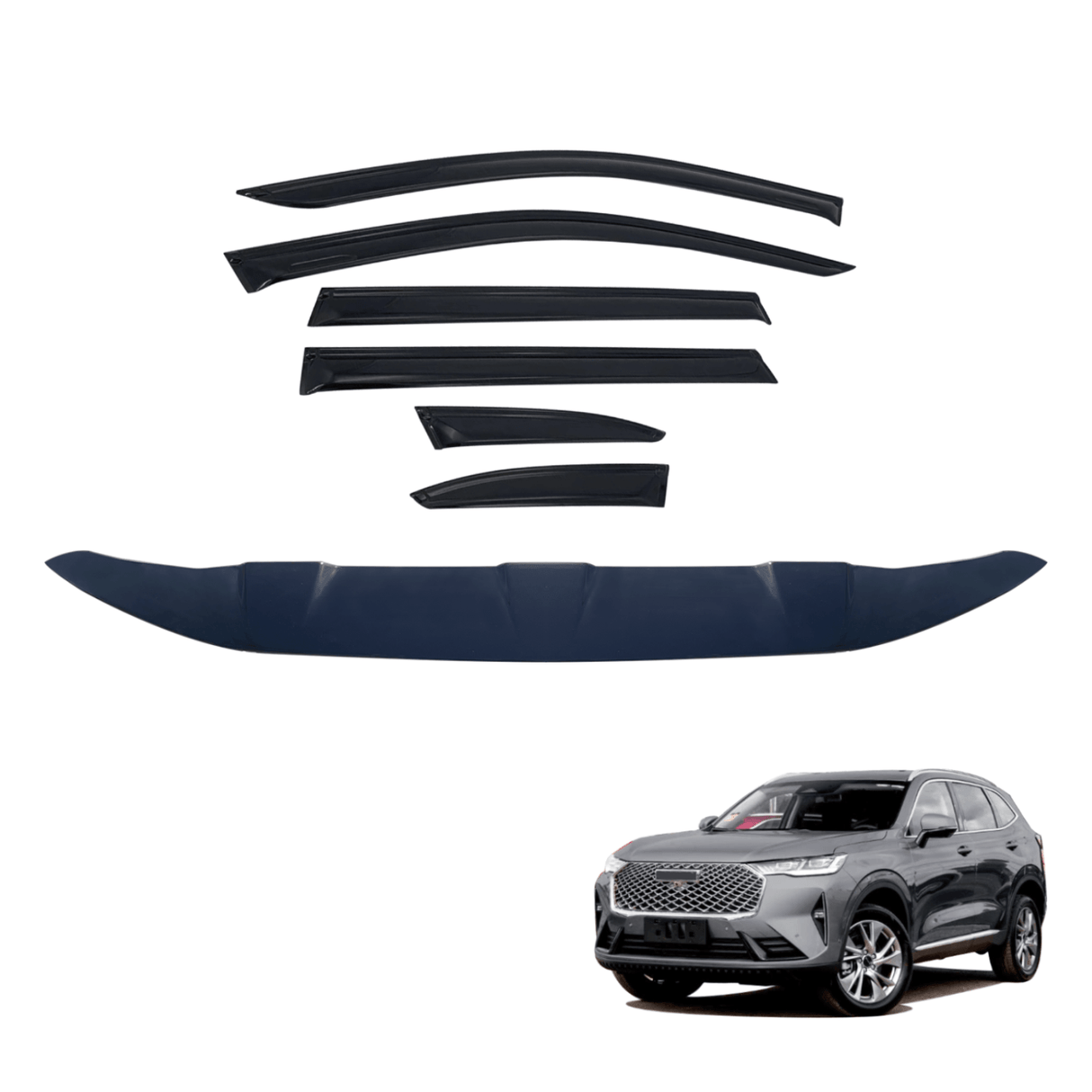 Bonnet Protector & Luxury Weathershields for Haval H6 B01 Series 2021-Onwards 6PCS