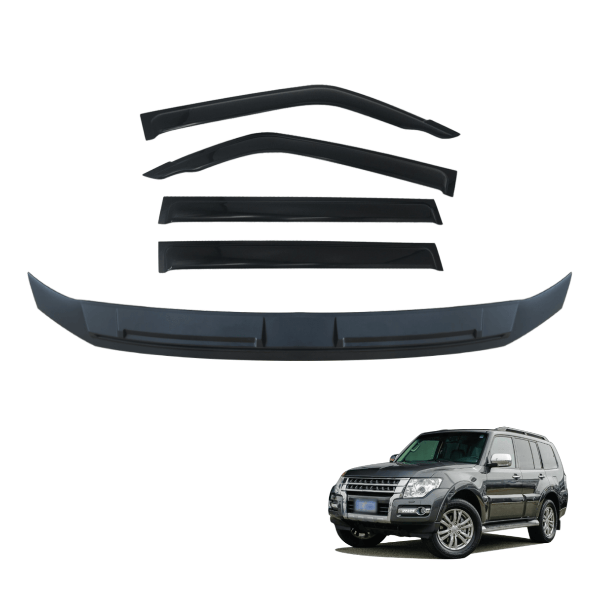 Bonnet Protector & Luxury Weathershields for Mitsubishi Pajero 2007-2020