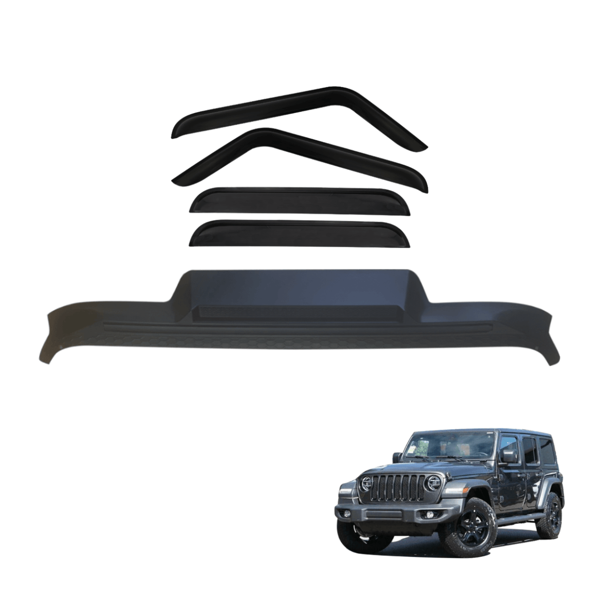 Bonnet Protector & Luxury Weathershields for Jeep Wrangler JL Series 4Doors 2018-Onwards