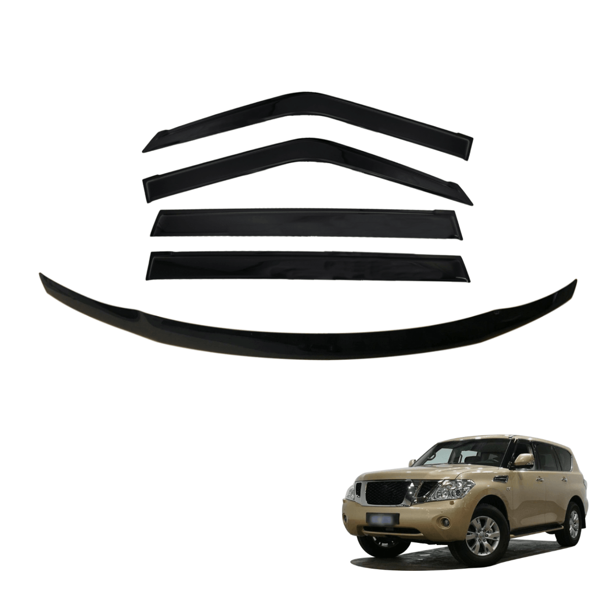 Bonnet Protector & Luxury Weathershields for Nissan Patrol Y62 2012-2019