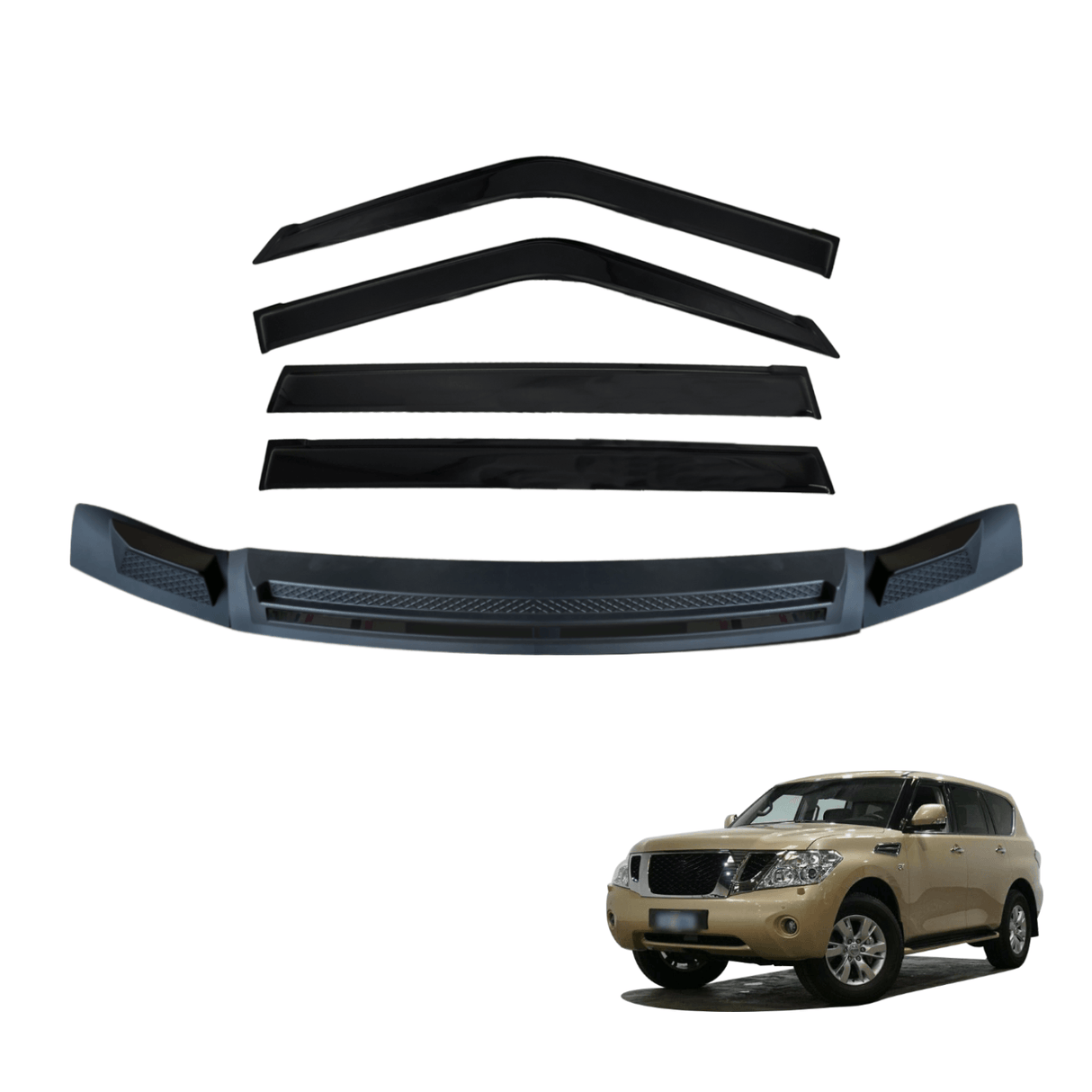 Bonnet Protector & Luxury Weathershields for Nissan Patrol Y62 2012-2019