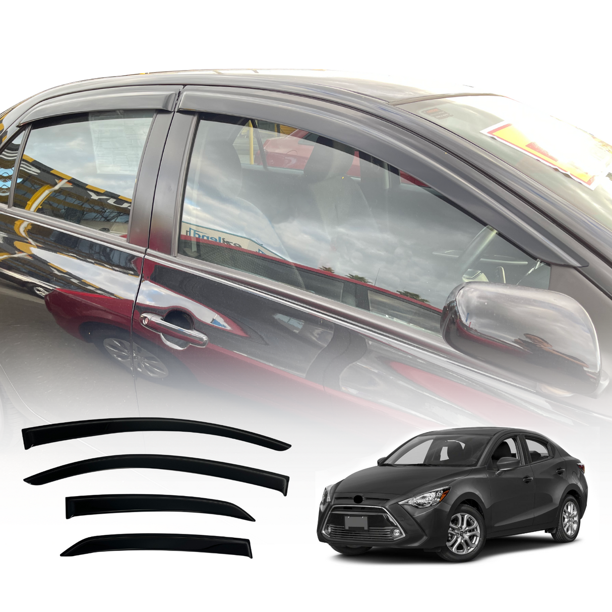 Luxury Weather Shields for Toyota Yaris Sedan 2006-2015