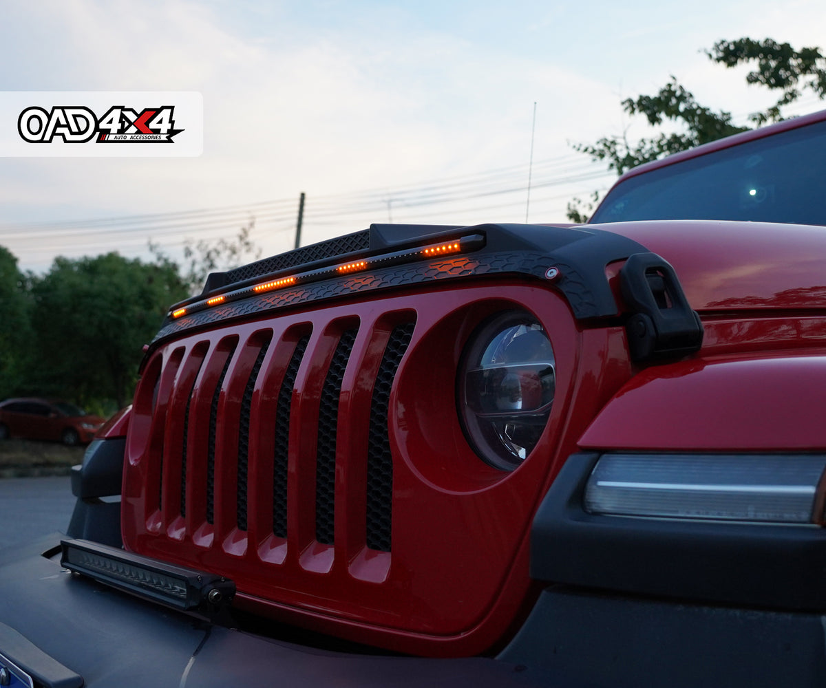 Bonnet Protector with LED Lights for Jeep Wrangler JL 4D 2018-Onwards