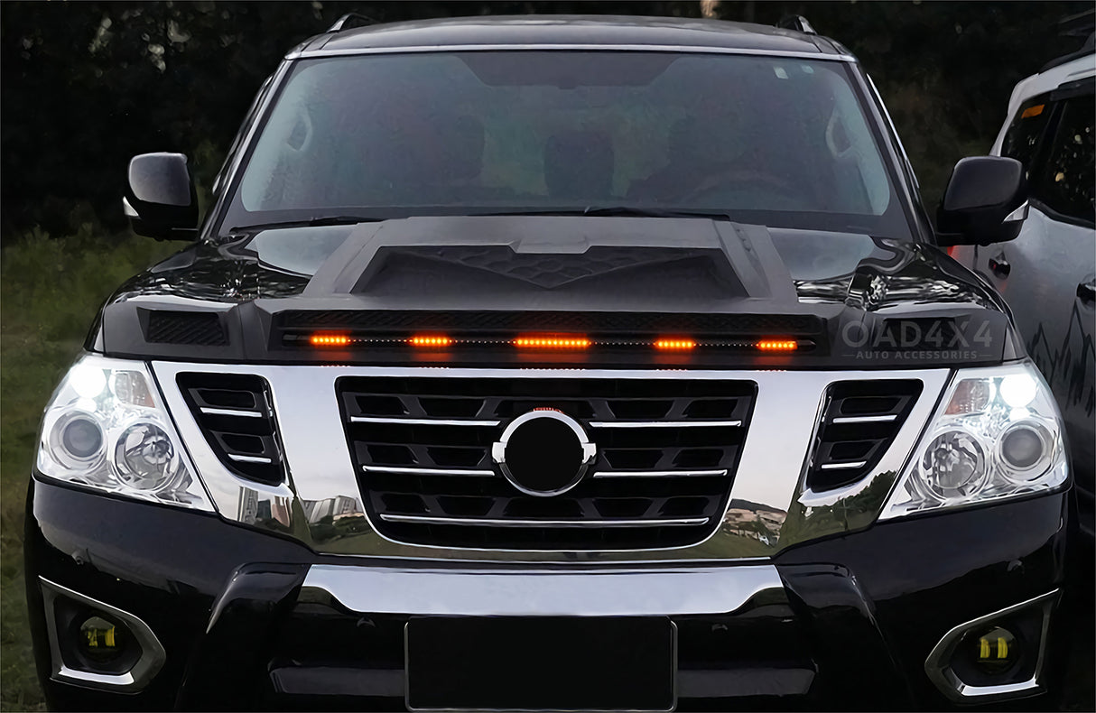 Bonnet Protector with LED Lights for Nissan Patrol Y62 2012-2019