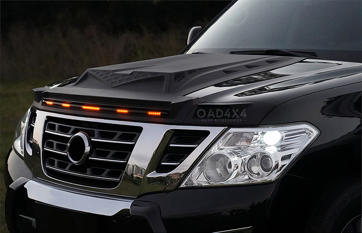 Bonnet Protector with LED Lights for Nissan Patrol Y62 2012-2019